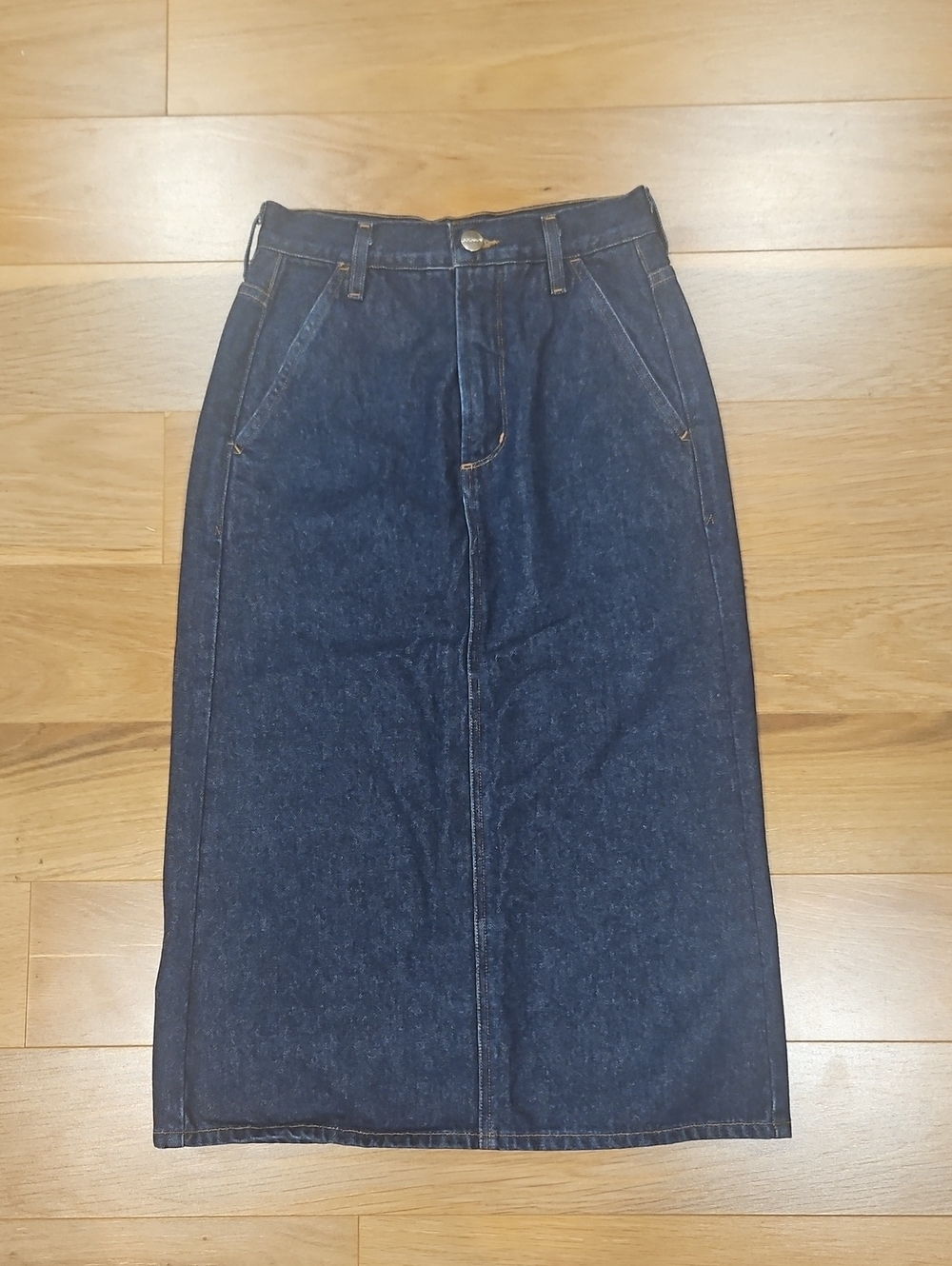 Goldsign Dark Blue Straight Denim Skirt-Style Jeans